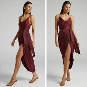 Showpo Burgundy Midi Dress